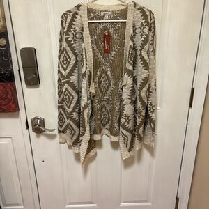 Arizona Jean Company Women's Cardigan - Brown and Cream